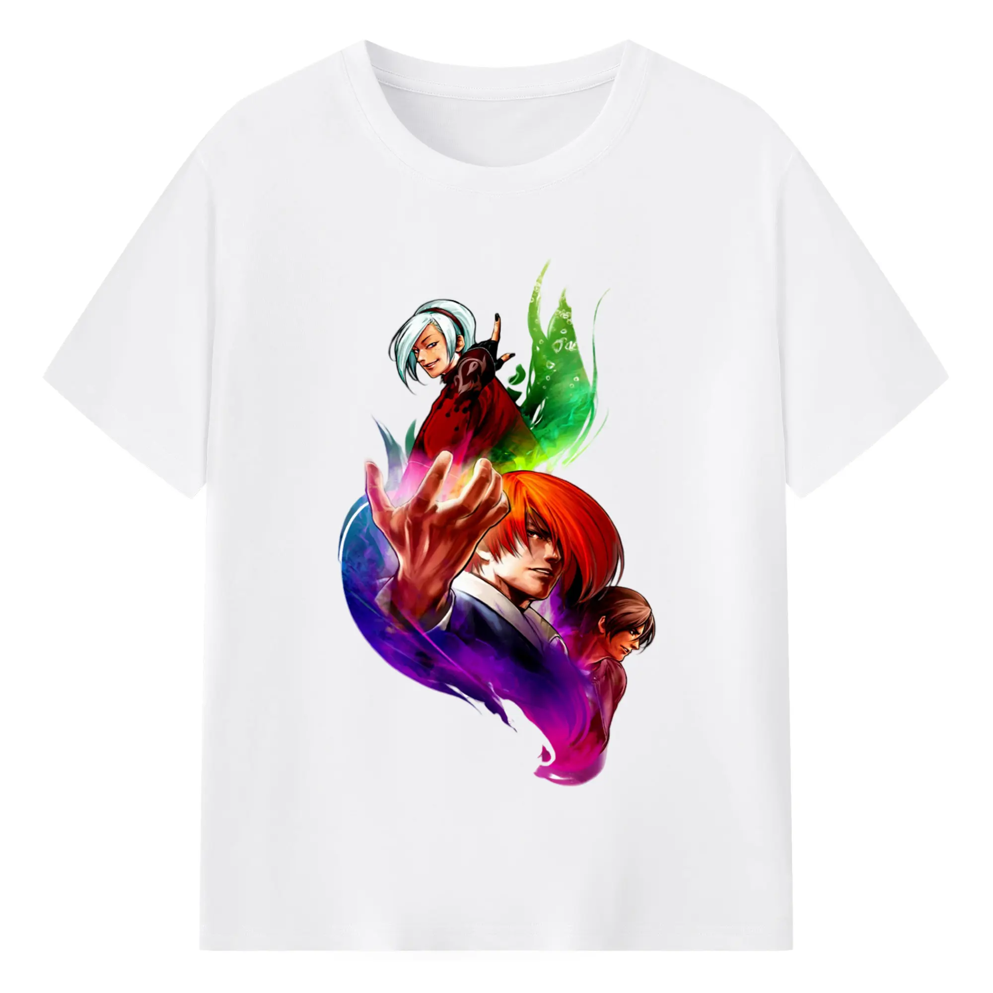 The king of fighters graphic shirt​ - 180g Cotton T-Shirt With Front Heat Transfer Print – Soft, Lightweight, Fitted Design – Comfortable Casual Wear For Sports & Everyday Use
