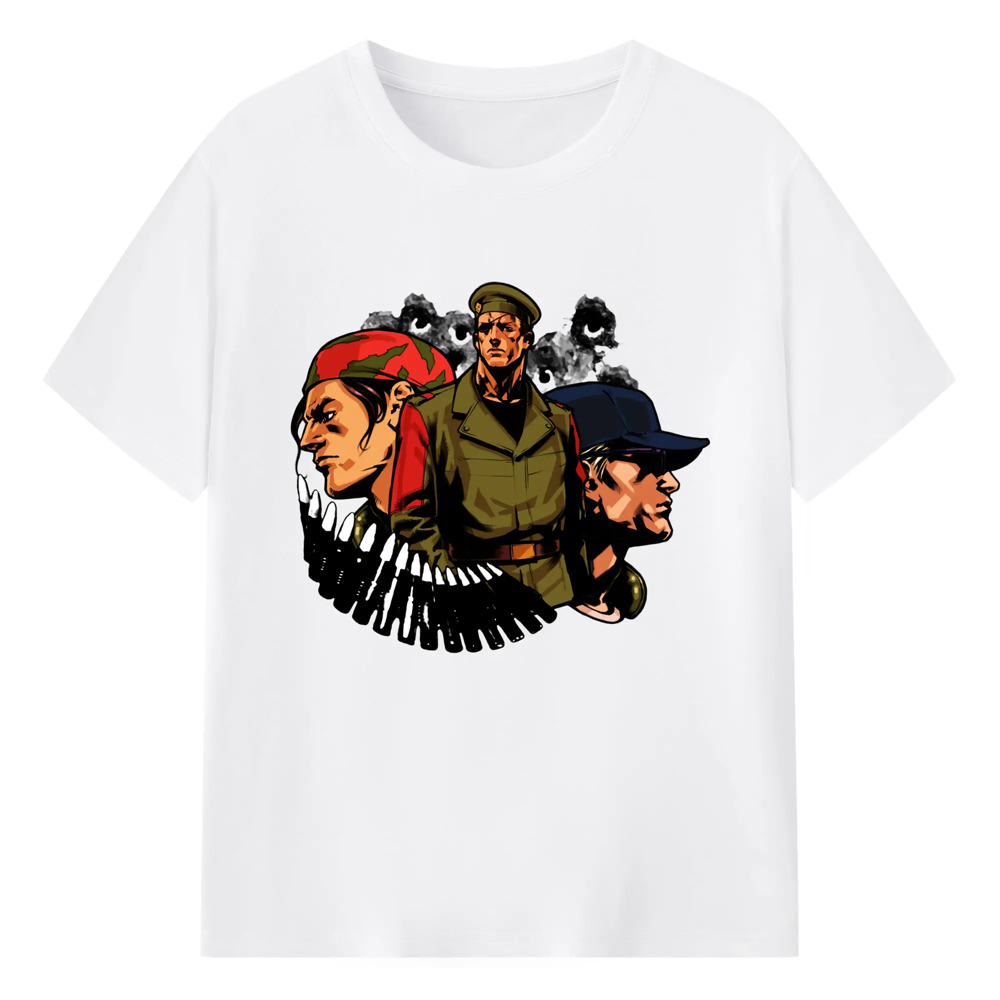 Vintage the king of fighters t-shirt - 180g Cotton T-Shirt With Front Heat Transfer Print – Soft, Lightweight, Fitted Design – Comfortable Casual Wear For Sports & Everyday Use