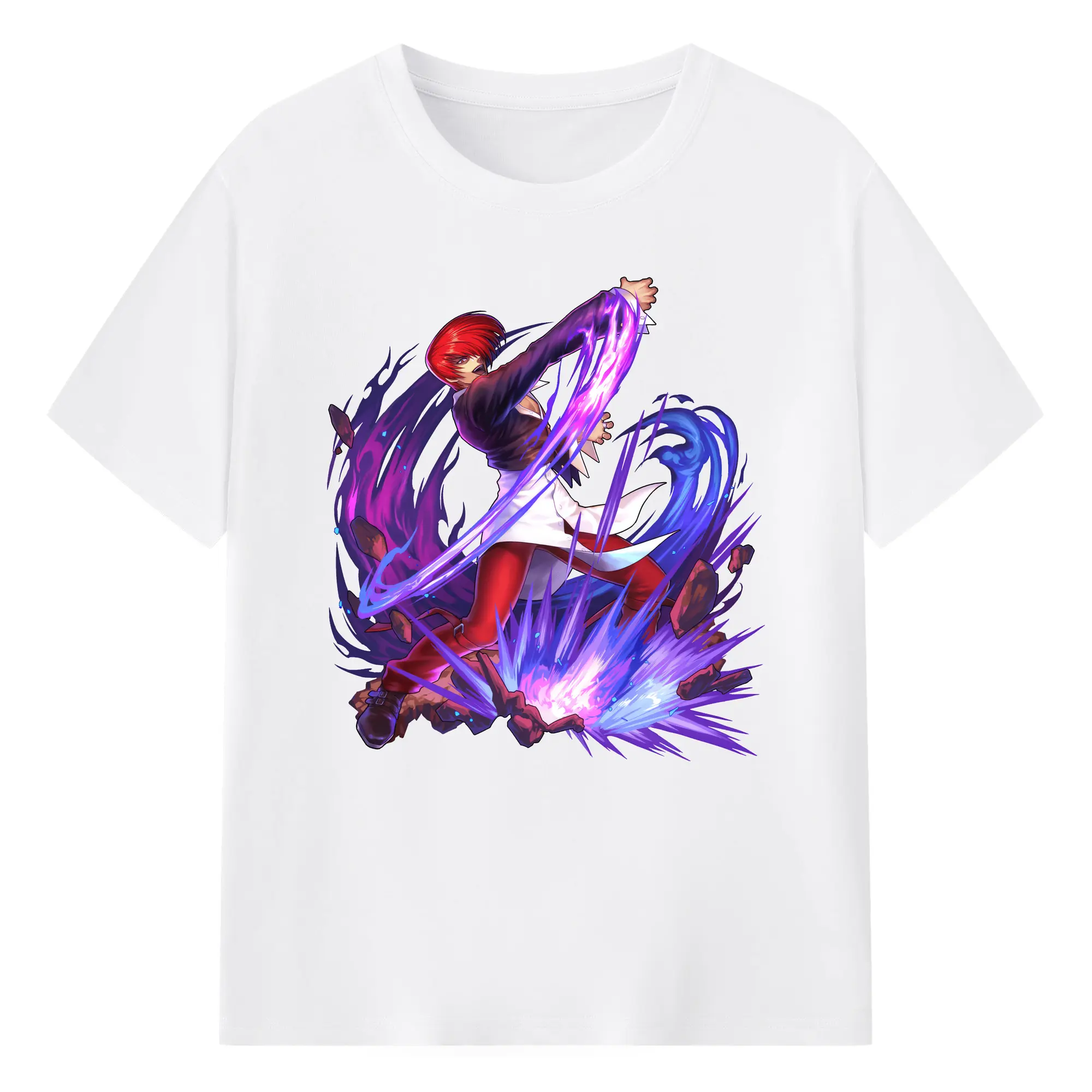 拳皇001_美图抠图20250711 - 180g Cotton T-Shirt With Front Heat Transfer Print – Soft, Lightweight, Fitted Design – Comfortable Casual Wear For Sports & Everyday Use