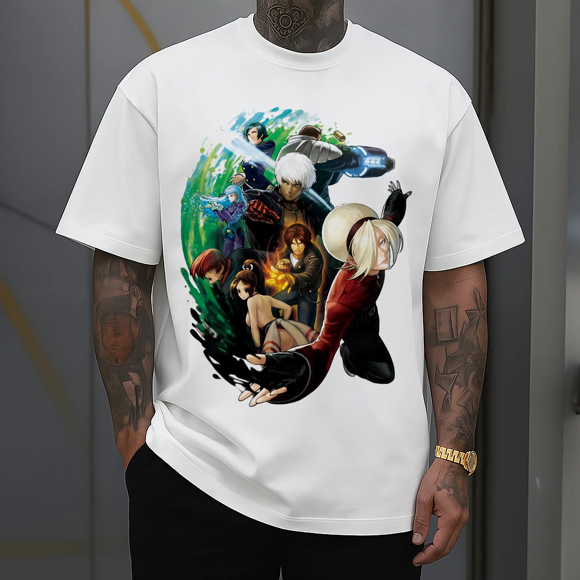 the king of fighters collage graphic shirt​