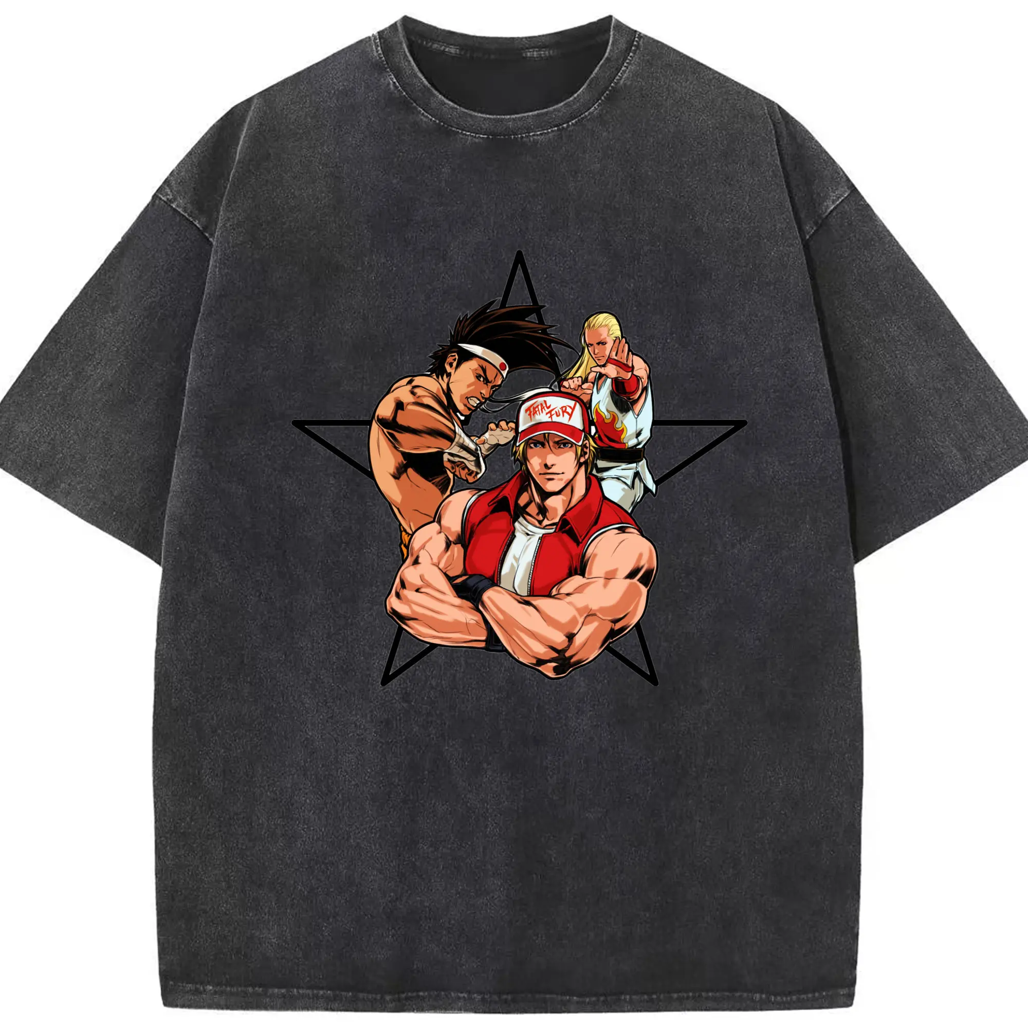 The king of fighters shirt Classic T-Shirt - Washed Vintage Look 230g Cotton Oversized T-Shirt With Front Heat Transfer Print – Soft, Lightweight, Stylish Fit – Comfortable Casual Wear For Sports & Everyday Use