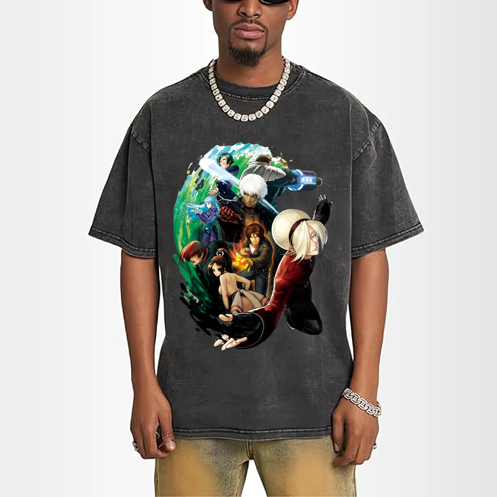 the king of fighters collage graphic shirt​