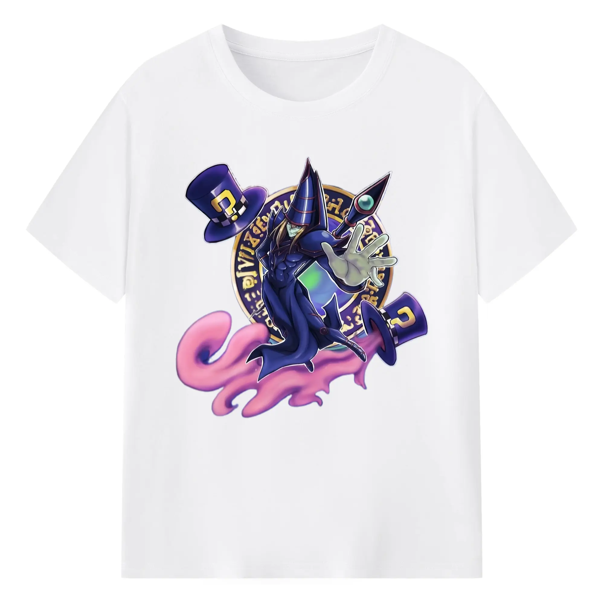Men&#039;s yu-gi-oh Dark Magician graphic shirt​ - 180g Cotton T-Shirt With Front Heat Transfer Print – Soft, Lightweight, Fitted Design – Comfortable Casual Wear For Sports & Everyday Use