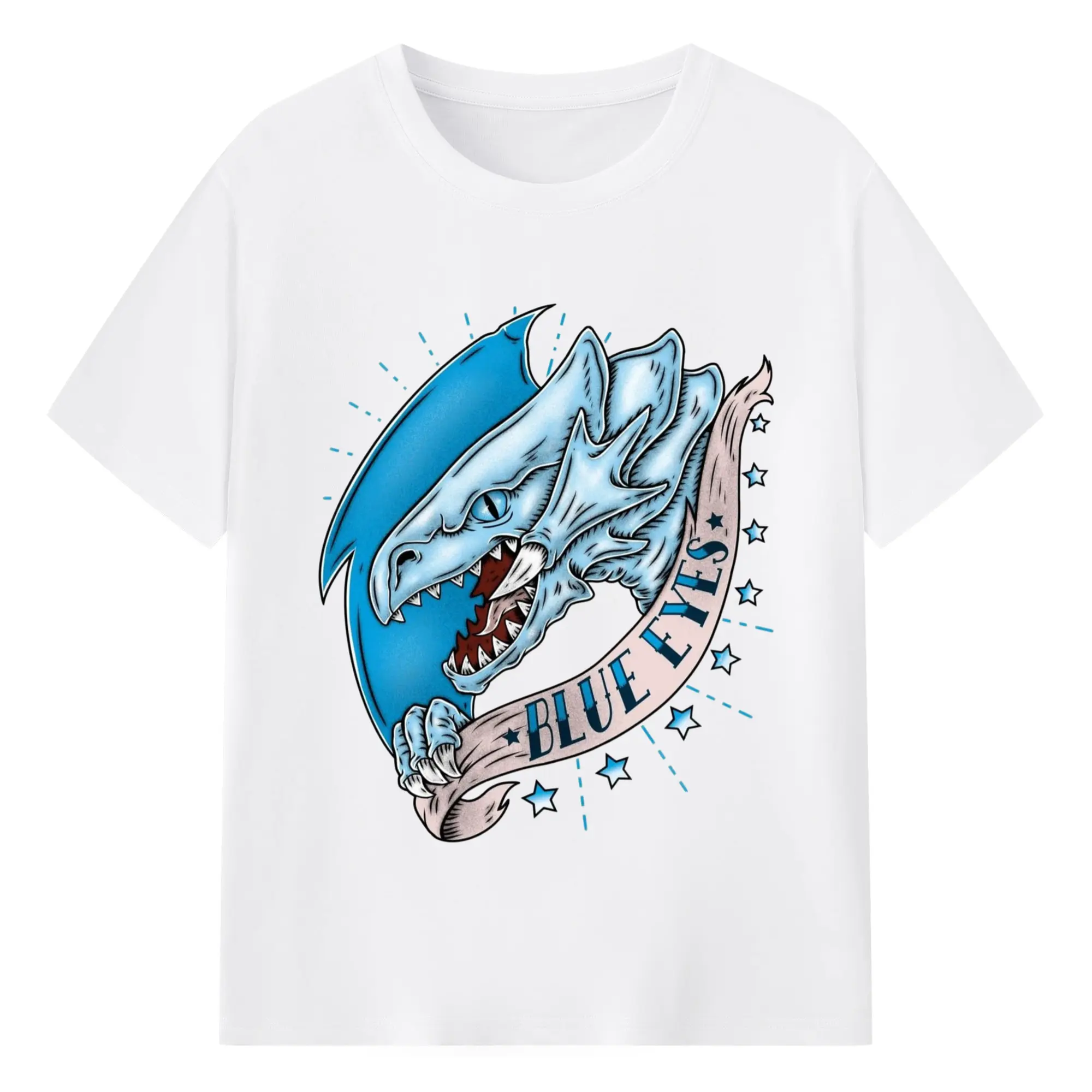 Yu-gi-oh bule eyes graphic shirt​ - 180g Cotton T-Shirt With Front Heat Transfer Print – Soft, Lightweight, Fitted Design – Comfortable Casual Wear For Sports & Everyday Use