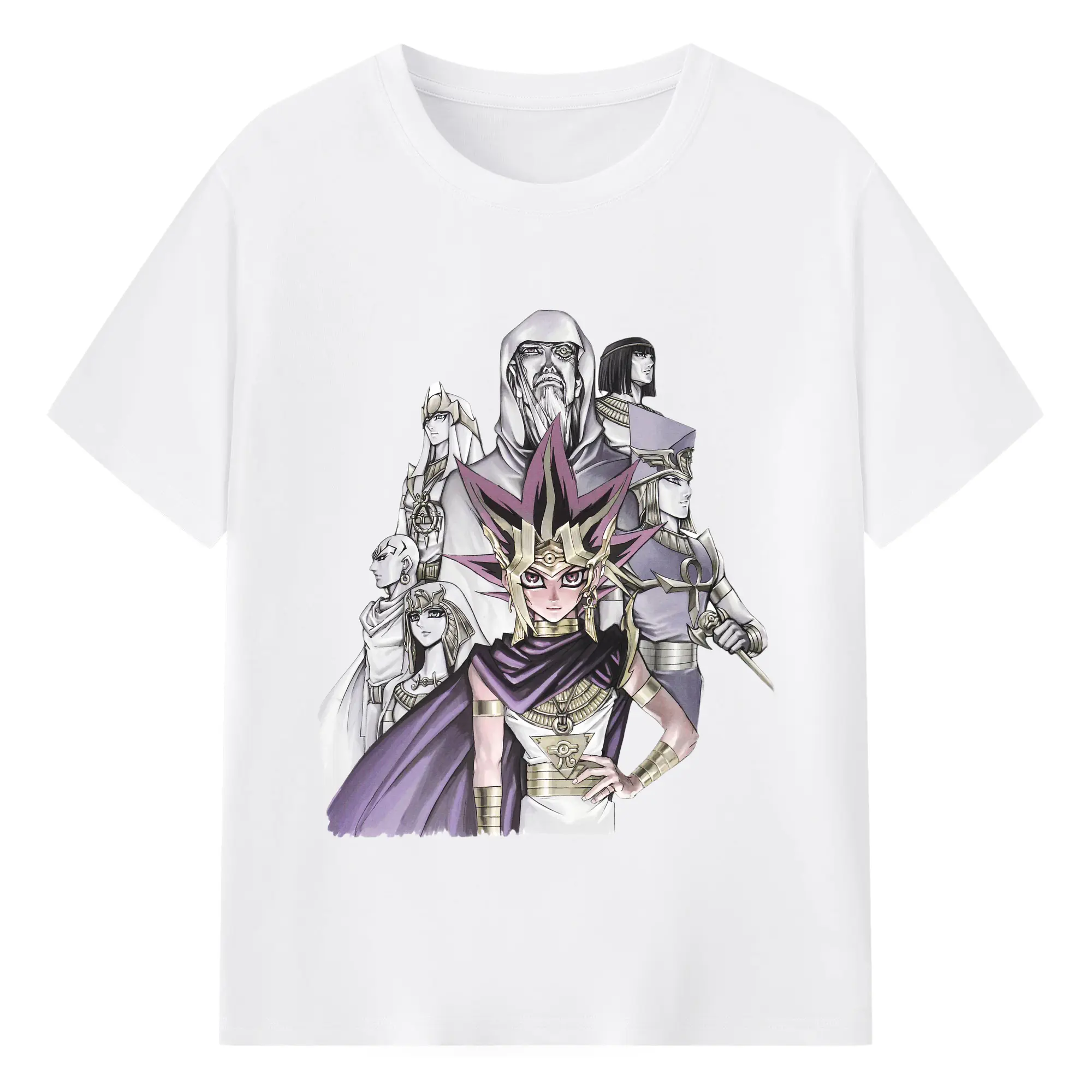 Yu-gi-oh Characters Yugi Muto retro t-shirt​ - 180g Cotton T-Shirt With Front Heat Transfer Print – Soft, Lightweight, Fitted Design – Comfortable Casual Wear For Sports & Everyday Use