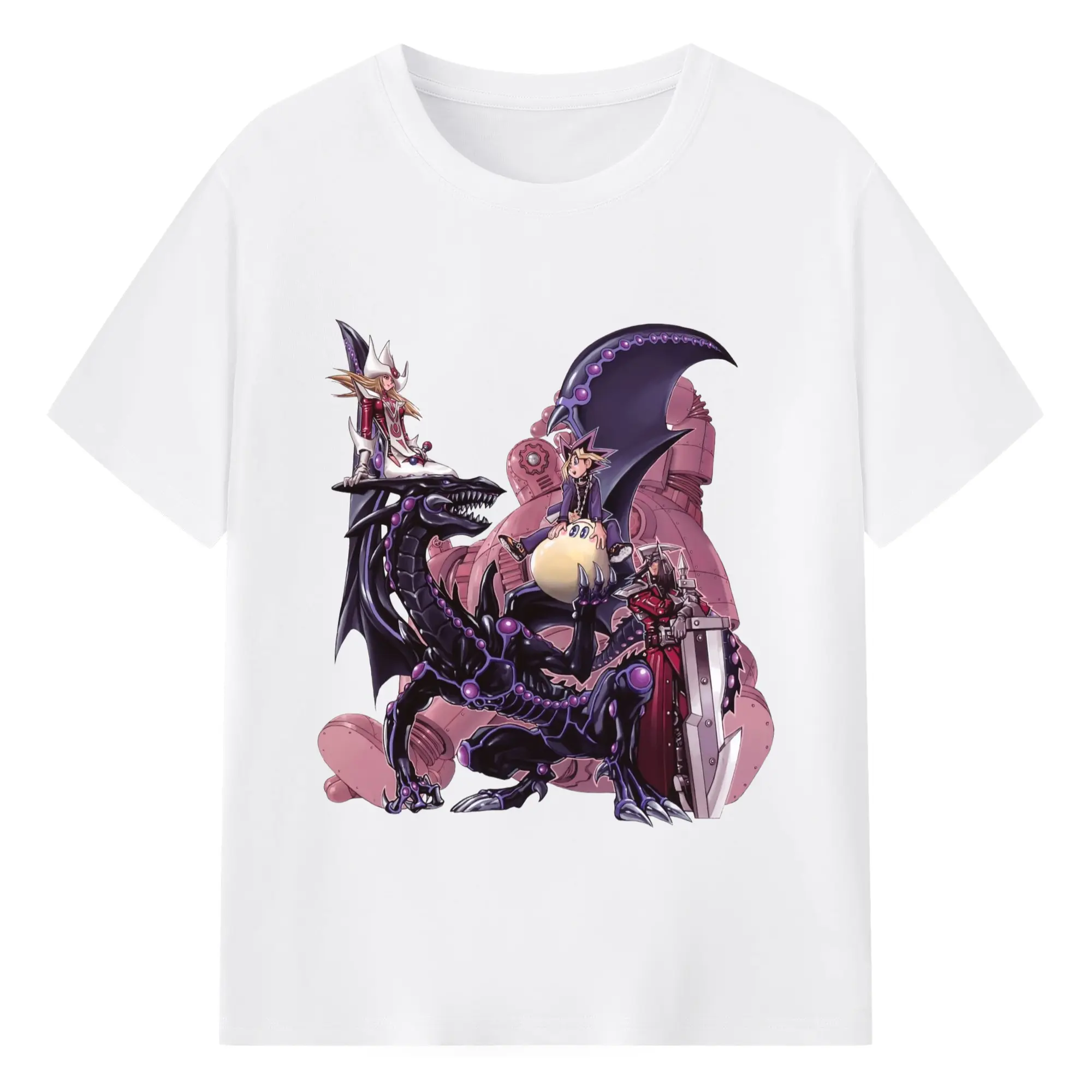 Yu-gi-oh Characters Yugi Muto tee - 180g Cotton T-Shirt With Front Heat Transfer Print – Soft, Lightweight, Fitted Design – Comfortable Casual Wear For Sports & Everyday Use