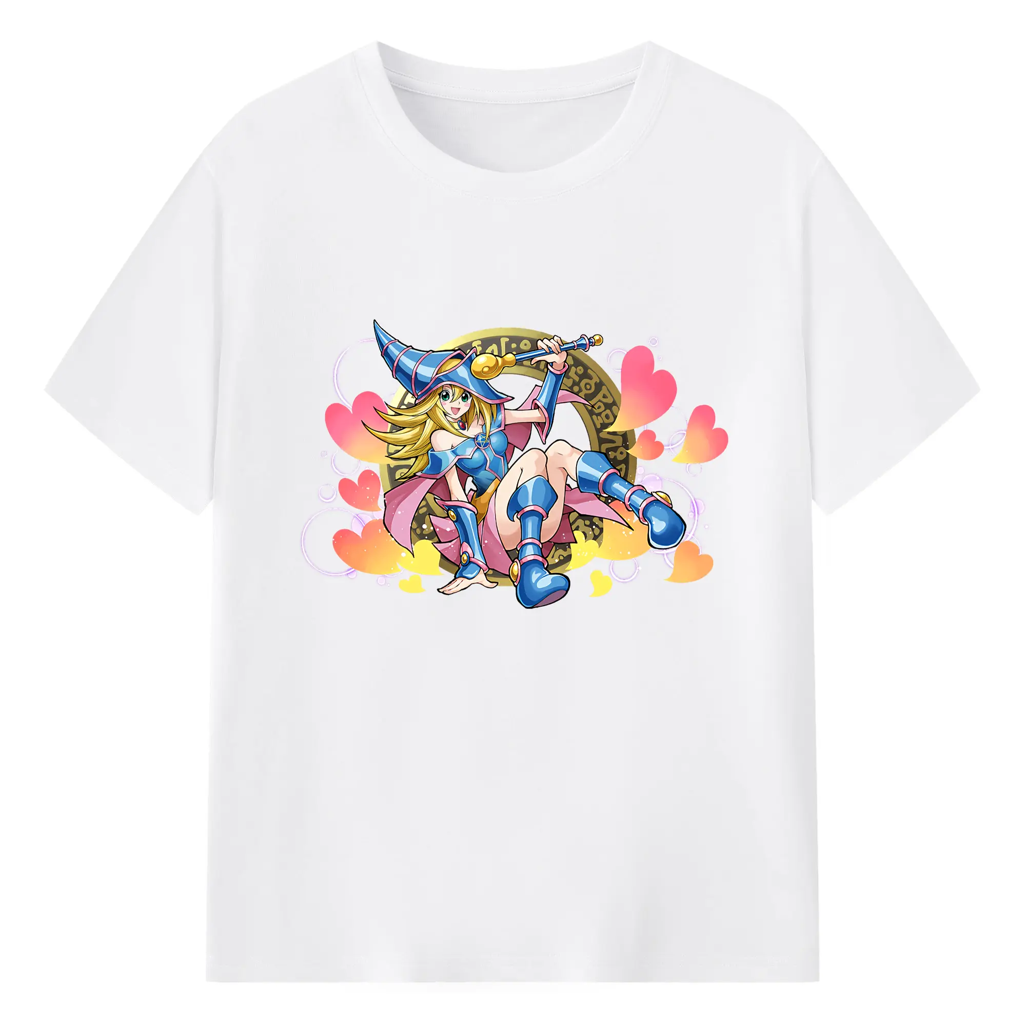 Yu-gi-oh Dark Magician Girl t-shirt - 180g Cotton T-Shirt With Front Heat Transfer Print – Soft, Lightweight, Fitted Design – Comfortable Casual Wear For Sports & Everyday Use