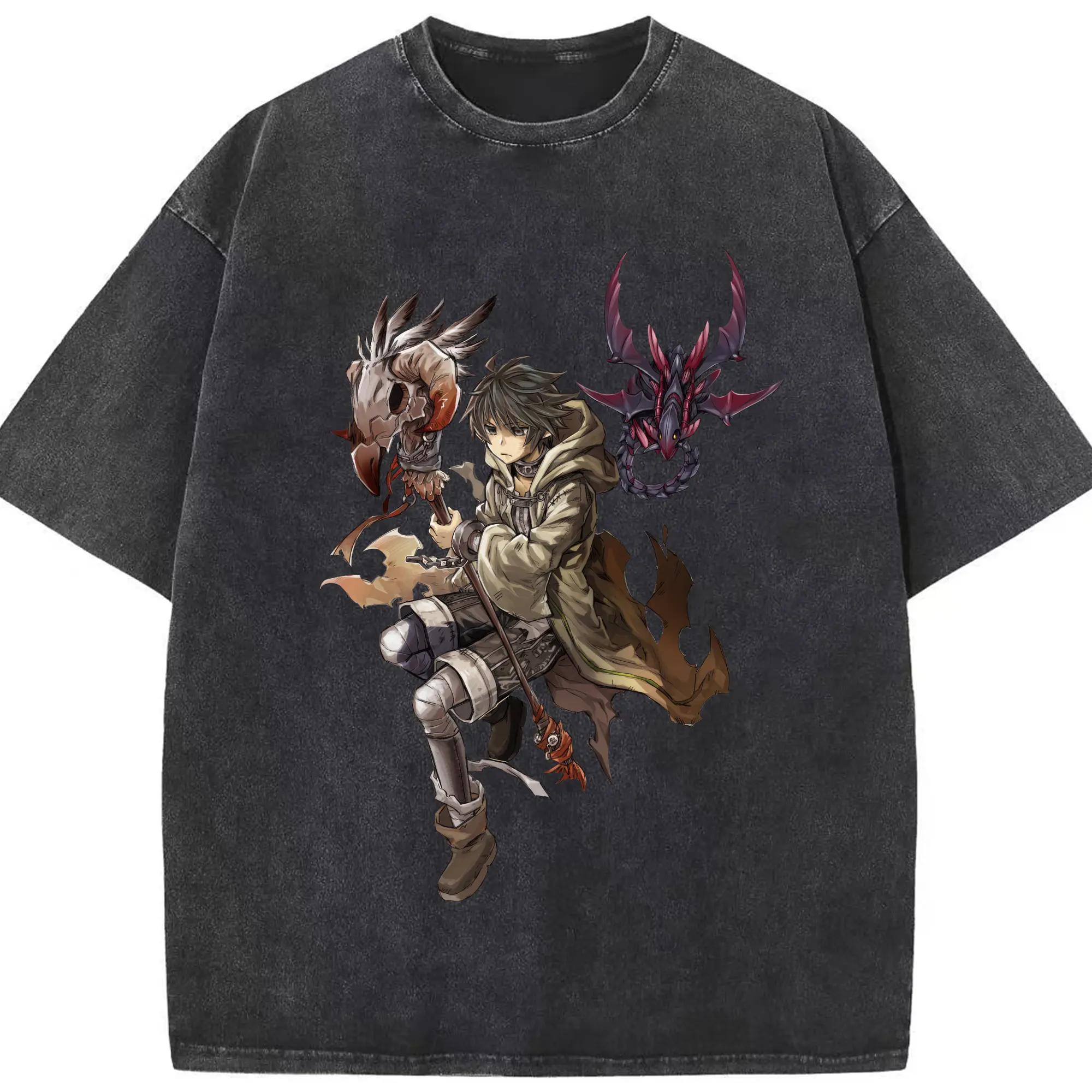 Men&#039;s yu-gi-oh classic shirt​ - Washed Vintage Look 230g Cotton Oversized T-Shirt With Front Heat Transfer Print – Soft, Lightweight, Stylish Fit – Comfortable Casual Wear For Sports & Everyday Use