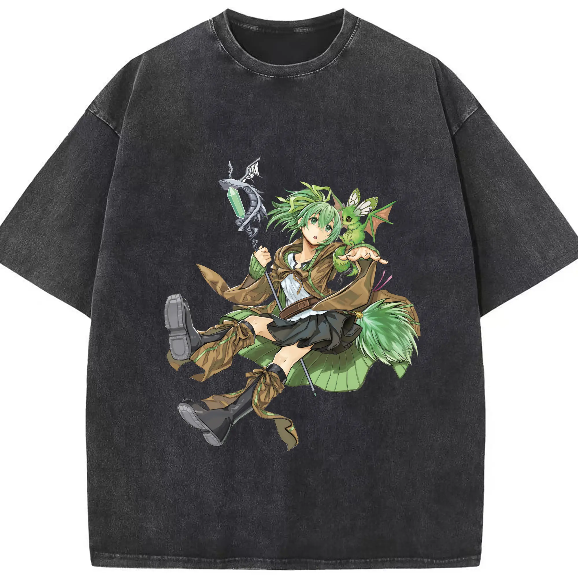 Men&#039;s yu-gi-oh graphic tee - Washed Vintage Look 230g Cotton Oversized T-Shirt With Front Heat Transfer Print – Soft, Lightweight, Stylish Fit – Comfortable Casual Wear For Sports & Everyday Use