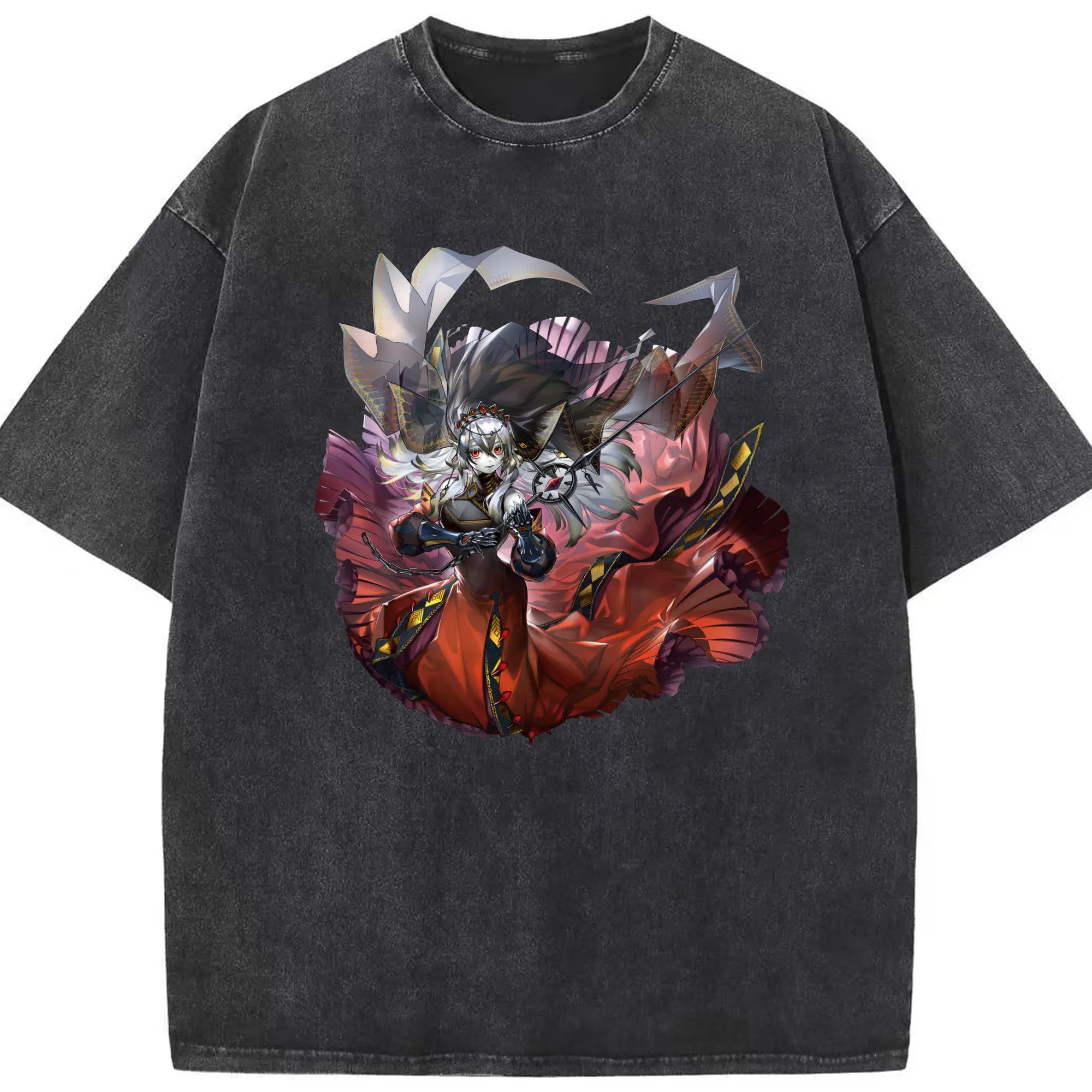 Yu-gi-oh graphic t-shirt - Washed Vintage Look 230g Cotton Oversized T-Shirt With Front Heat Transfer Print – Soft, Lightweight, Stylish Fit – Comfortable Casual Wear For Sports & Everyday Use