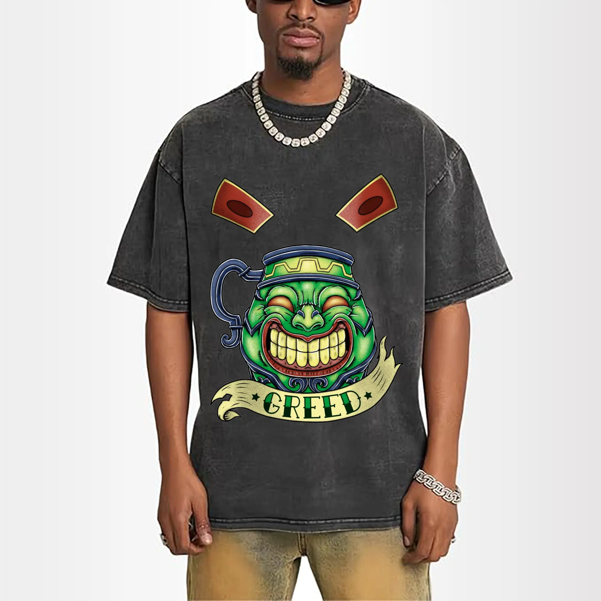 yu-gi-oh greed graphic shirt​